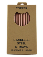 10pk Copper Reusable Straws
